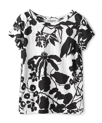 ボタニカルプリントTシャツ(ブラック-9号)