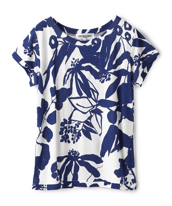 ボタニカルプリントTシャツ(ブルー-9号)