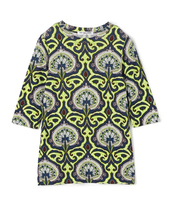 【TIME SALE】オリエンタル柄プルオーバーチュニック(グリーン-9号)