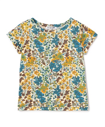 花柄コットンTシャツ(ベージュ-9号)