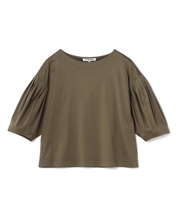【TIME SALE】コットン袖タックカットソー(カーキ-9号)