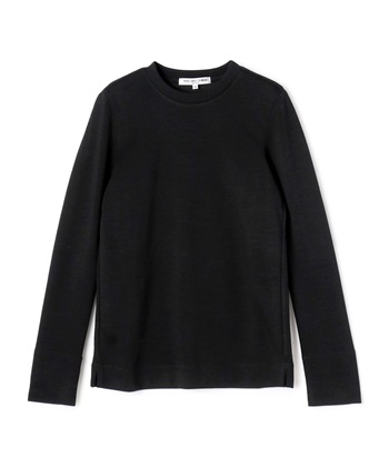 無地ウール混ニットプルオーバー(ブラック-9号)