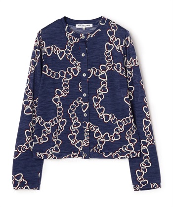 【CHRISTMAS SALE】ハートチェーンプリントカーディガン(ネイビー-9号)