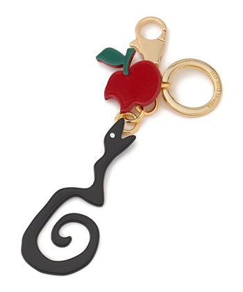 ヘビ×リンゴキーホルダー(ブラック-フリー)
