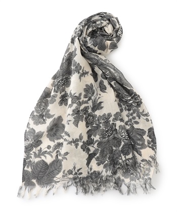 フラワープリントストール(ベージュ-フリー)