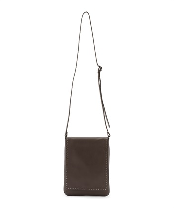 ステッチレザーショルダー(ダークブラウン-フリー)