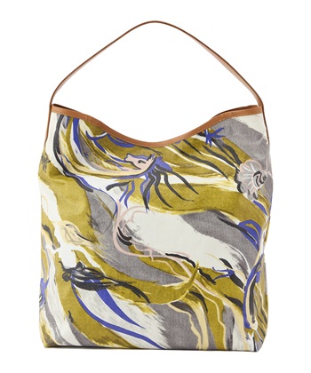 マーメイドプリント柄トートバッグ(マスタード-フリー)