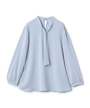 シワになりにくい・洗える》正解 シルキーサテンボウタイブラウス【CF