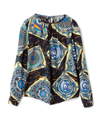 ラウンドプリントプルオーバー(ネイビー-9号)