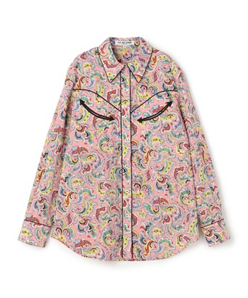 【BLACK FRIDAY】ペイズリー柄コットンシャツ(ピンク-9号)