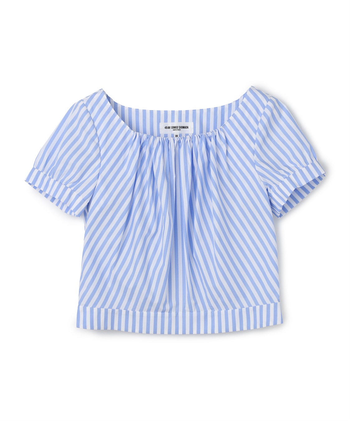 ストライプ柄半袖プルオーバーブラウス 49AV.junko shimada ストライプ柄半袖プルオーバーブラウス 49AV.junko shimada