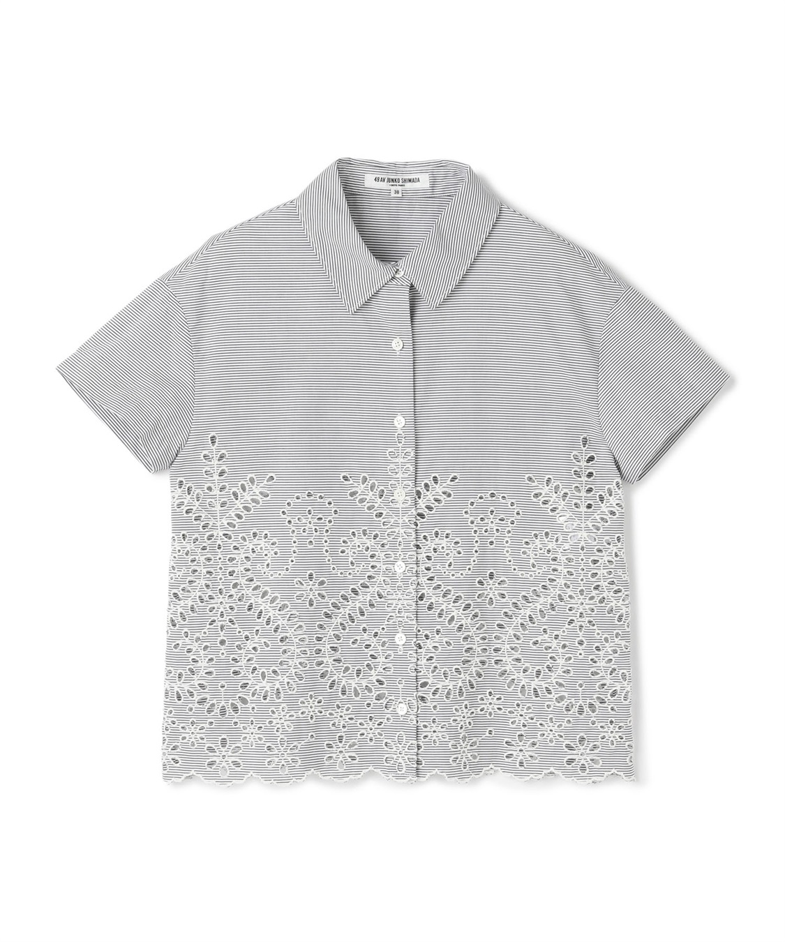 カットワーク刺繍ボーダー柄シャツ 49AV JUNKO SHIMADA｜クロス