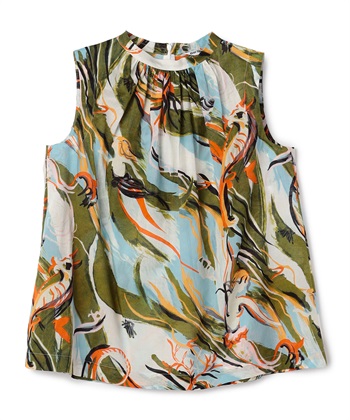 マーメイドプリントノースリーブブラウス(グリーン-9号)