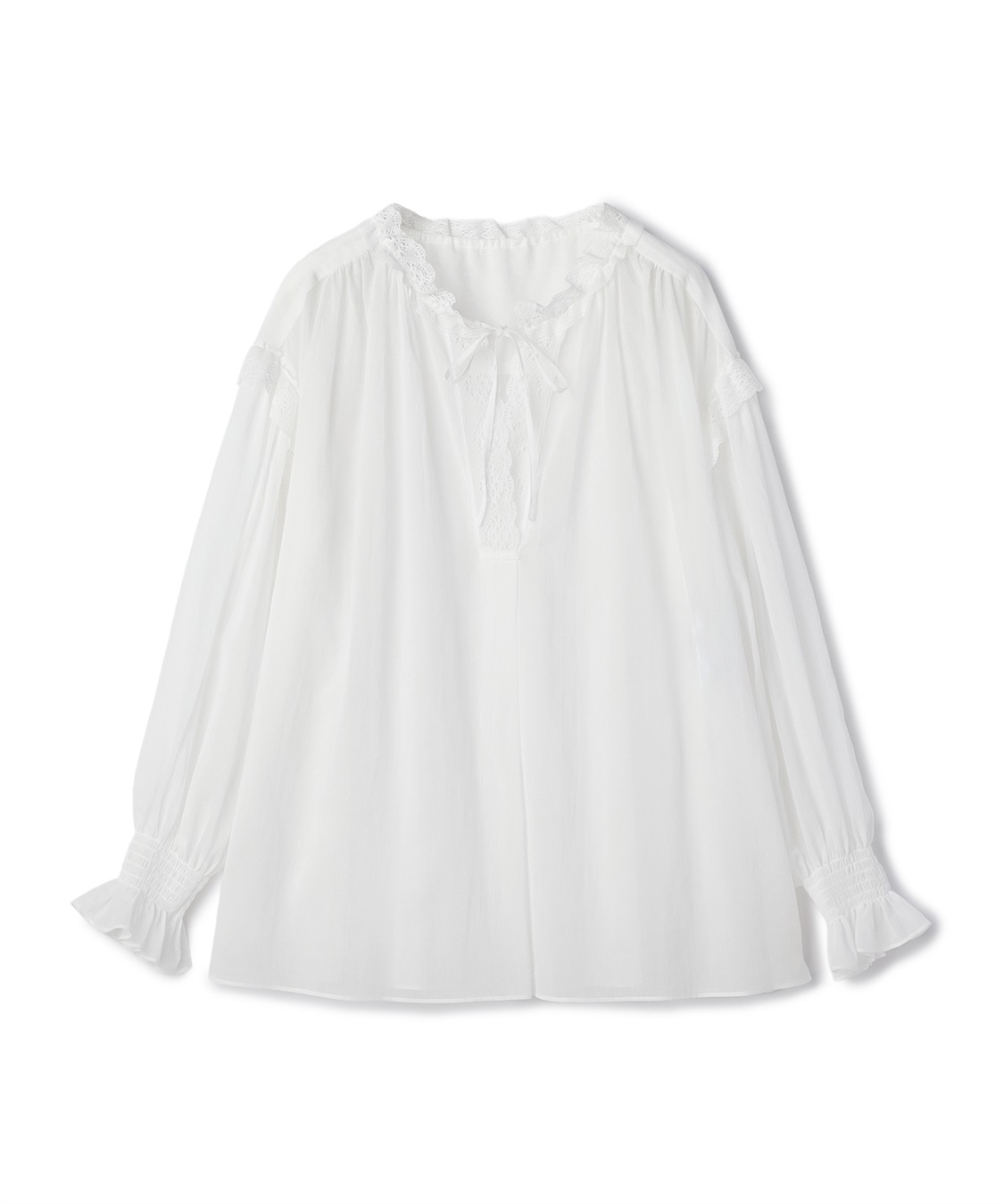 49AV JUNKO SHIMADA レース付きコットンシフォンブラウス_variation_2