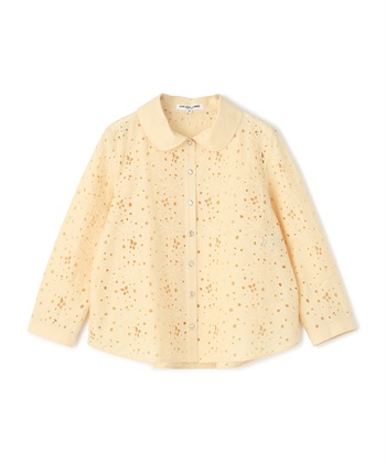 カットワーク刺繍入りシャツ(クリーム-9号)