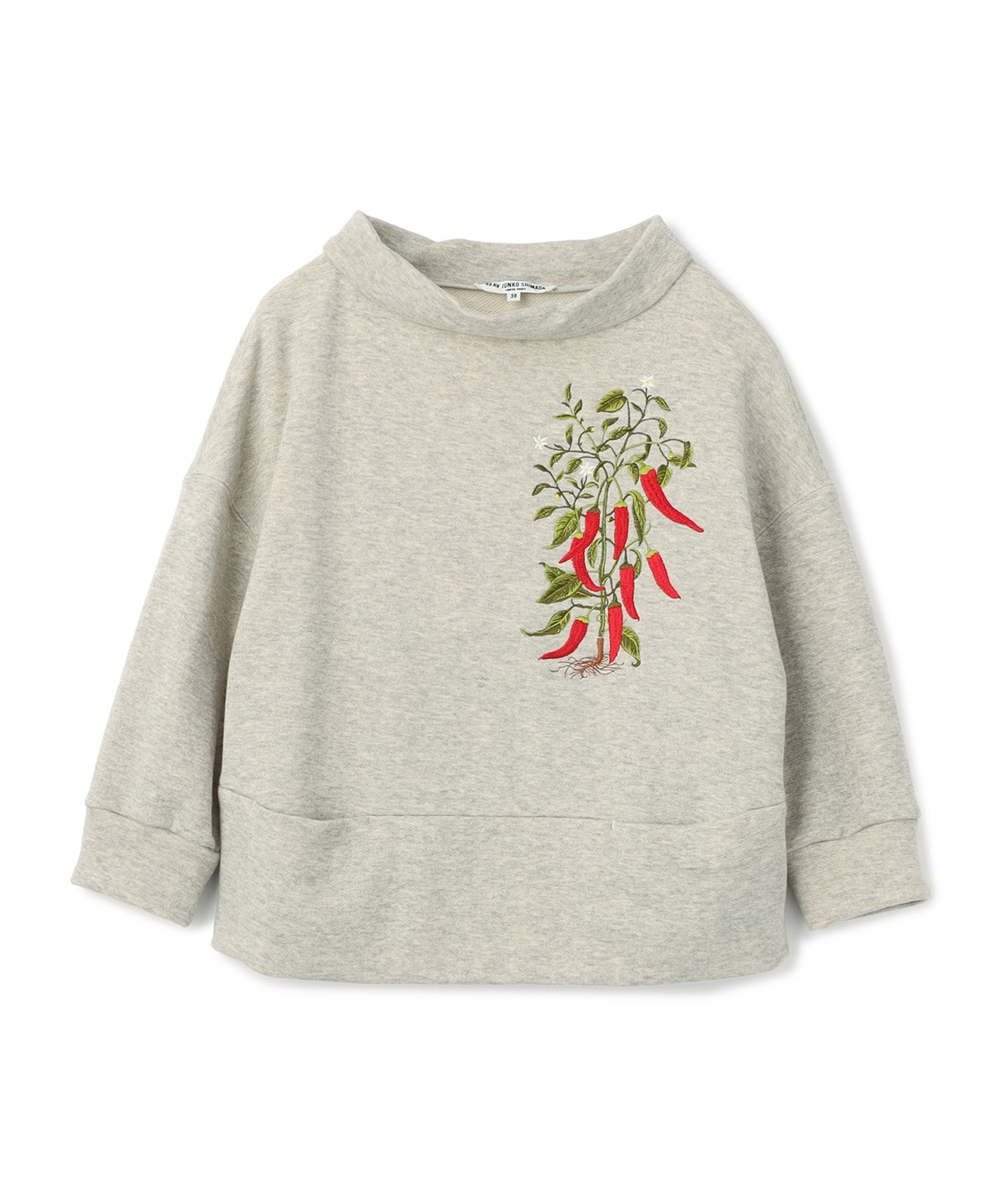 唐辛子刺繍入りプルオーバースエットトップス 49AV JUNKO