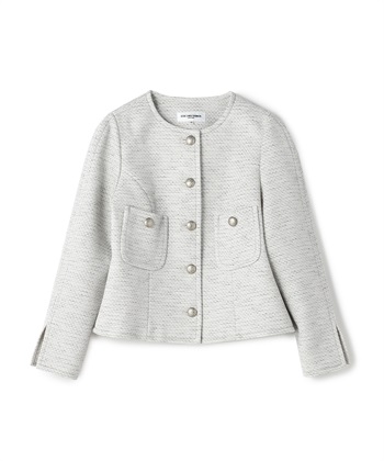 スプリングツイードジャケット(ライトグレー-9号)