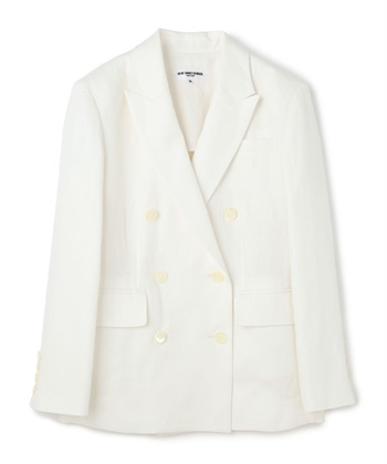 麻ヘリンボーンテーラードジャケット(オフホワイト-9号)