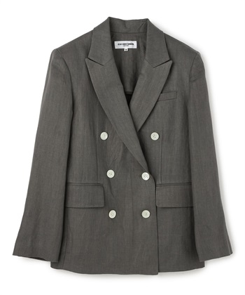 麻ヘリンボーンテーラードジャケット(チャコール-9号)