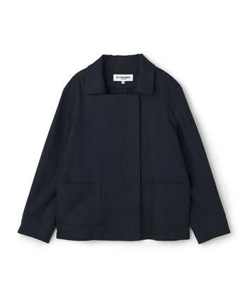 麻×レーヨン混ジャケット(ネイビー-9号)