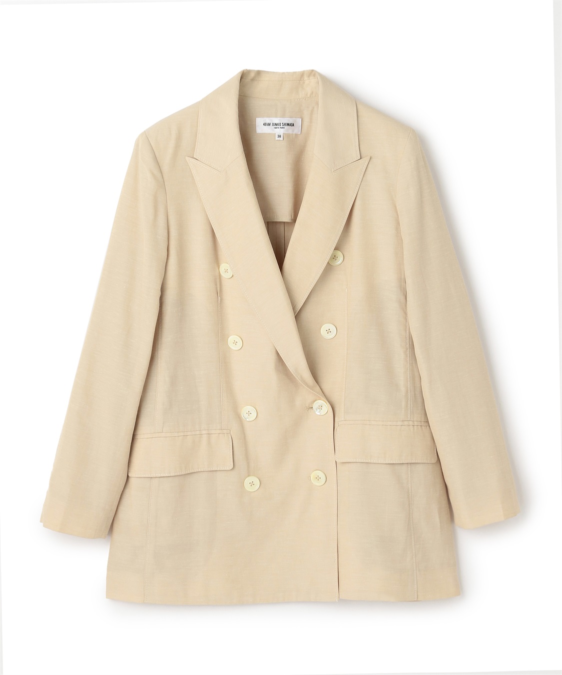 麻混ダブルブレストテーラードジャケット 49AV JUNKO SHIMADA｜クロス