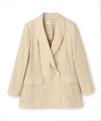 麻混ダブルブレストテーラードジャケット(ベージュ-9号)