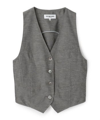 麻混ジレ(チャコール-9号)