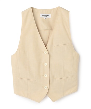 麻混ジレ(ベージュ-9号)