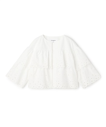 カットワークレースノーカラージャケット 49AV JUNKO SHIMADA