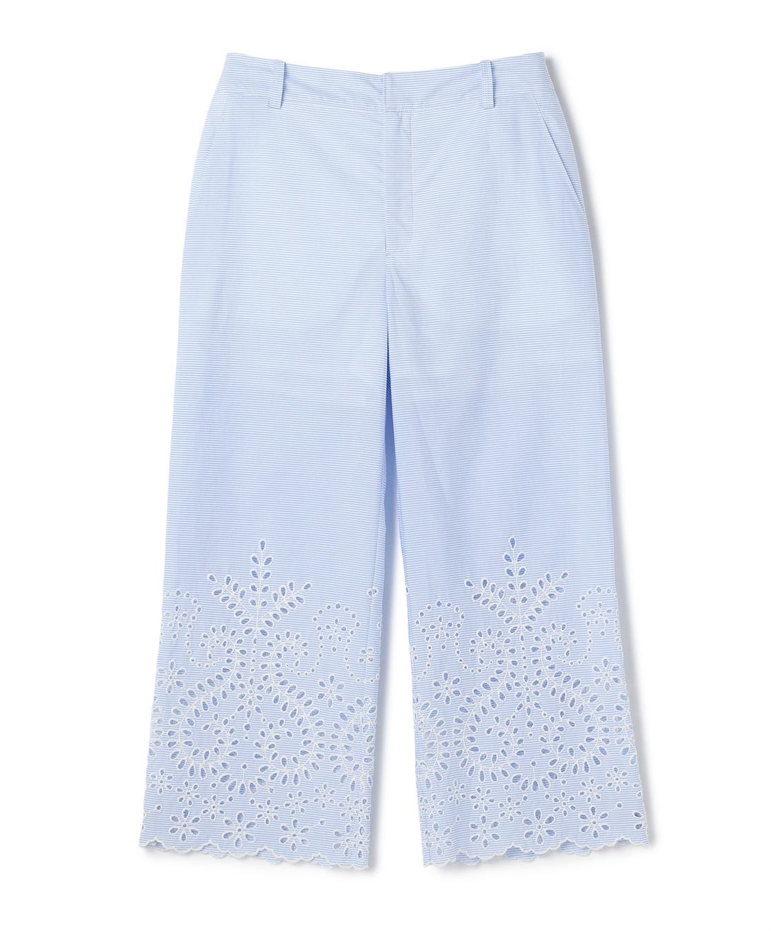 TIME SALE】カットワーク刺繍ボーダー柄パンツ 49AV JUNKO