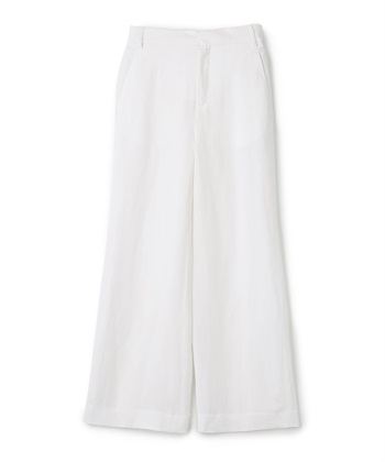 レーヨン×リネンワイドパンツ(オフホワイト-9号)