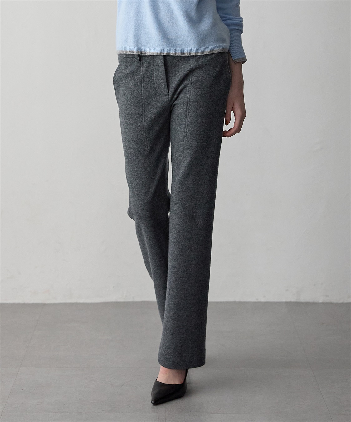 49AV JUNKO SHIMADA ウールジャージースリムテーパードシルエットパンツ_main