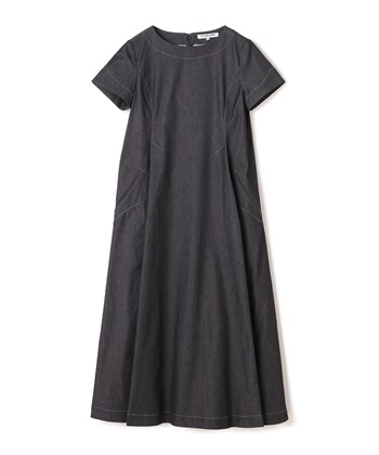 Aライン半袖ワンピース(ブラック-9号)