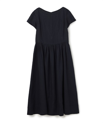 半袖ロング丈リネンワンピース(ネイビー-9号)