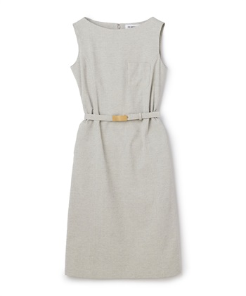 ベルトつきノースリーブワンピース(ベージュ-9号)