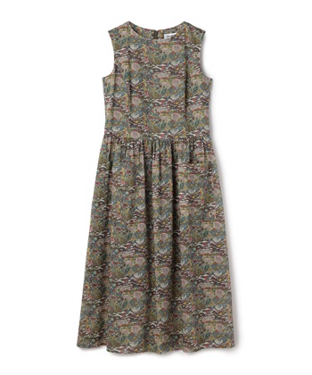 リバティ柄ワンピース(グリーン-9号)