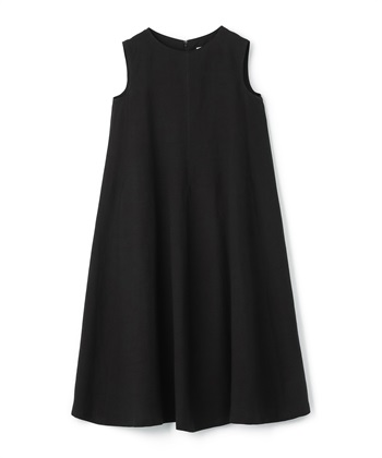 レーヨン×リネンAラインワンピース(ブラック-9号)