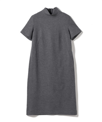 希少 美品 MM6 ウール クルーネック 半袖 デザイン ワンピース XS 紺 ハイネック半袖ウールワンピース 49AV JUNKO SHIMADA｜クロス
