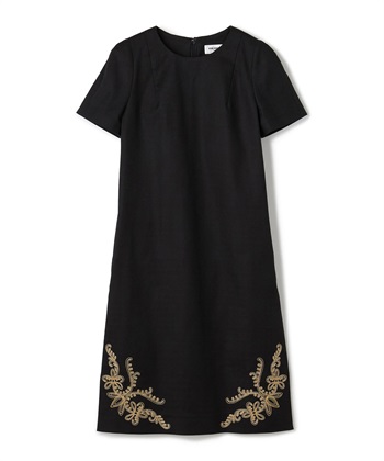刺しゅう使いワンピース(ブラック-9号)