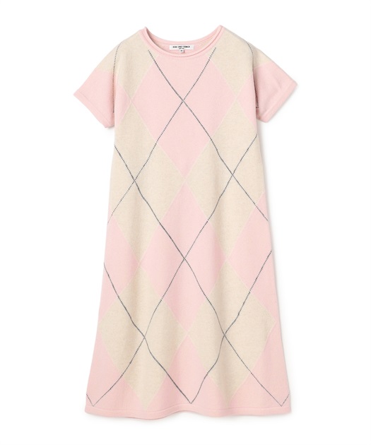 49AV JUNKO SHIMADA アーガイル柄半袖ニットワンピース