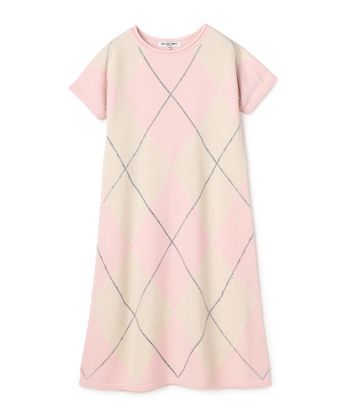 49AV JUNKO SHIMADA アーガイル柄半袖ニットワンピース_main