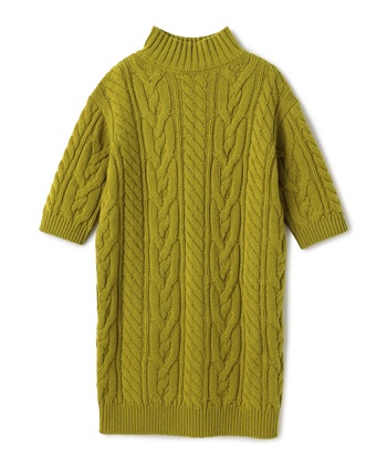 ケーブル編みニットワンピース(オリーブ-9号)