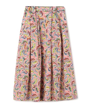 【TIME SALE】ペイズリープリントスカート(ピンク-9号)