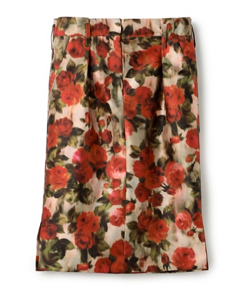 【TIME SALE】フラワープリントスカート(レッド-9号)