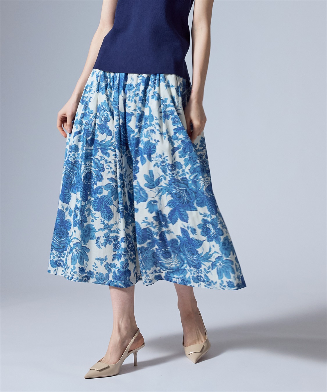 49AV JUNKO SHIMADA フラワープリントフレアースカート_main