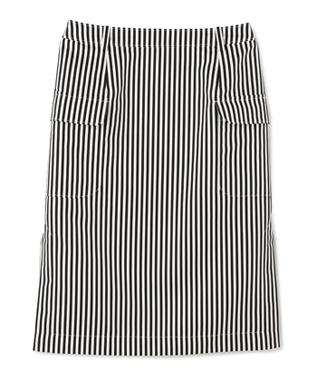 【BLACK FRIDAY】グログランストライプスカート(ブラック-9号)