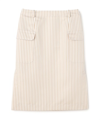 【BLACK FRIDAY】グログランストライプスカート(ベージュ-9号)