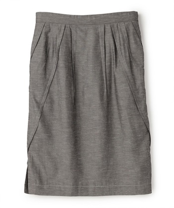 【BLACK FRIDAY】麻混タックスカート(チャコール-9号)