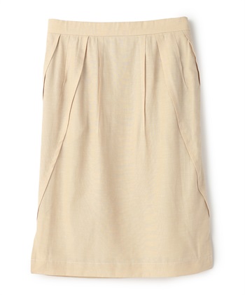 【BLACK FRIDAY】麻混タックスカート(ベージュ-9号)