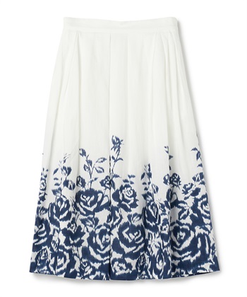 【BLACK FRIDAY】フラワー柄フレアスカート(ブルー-9号)